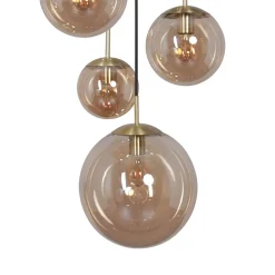 Steinhauer Glsabol glas-hængelampe, messing, 5 lyskilder