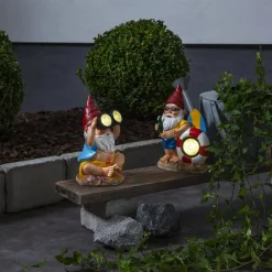 Gnomy LED-solcellelampe med redningskrans^STAR TRADING Outlet