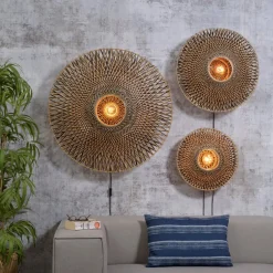Bali væglampe af bambus, Ø 44 cm^Good & Mojo