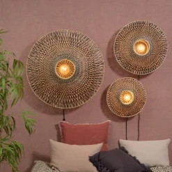 Bali væglampe af bambus, Ø 44 cm^Good & Mojo