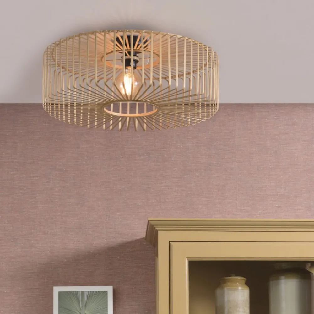 Good & Mojo Bromo loftslampe lavet af bambus, Ø 60cm