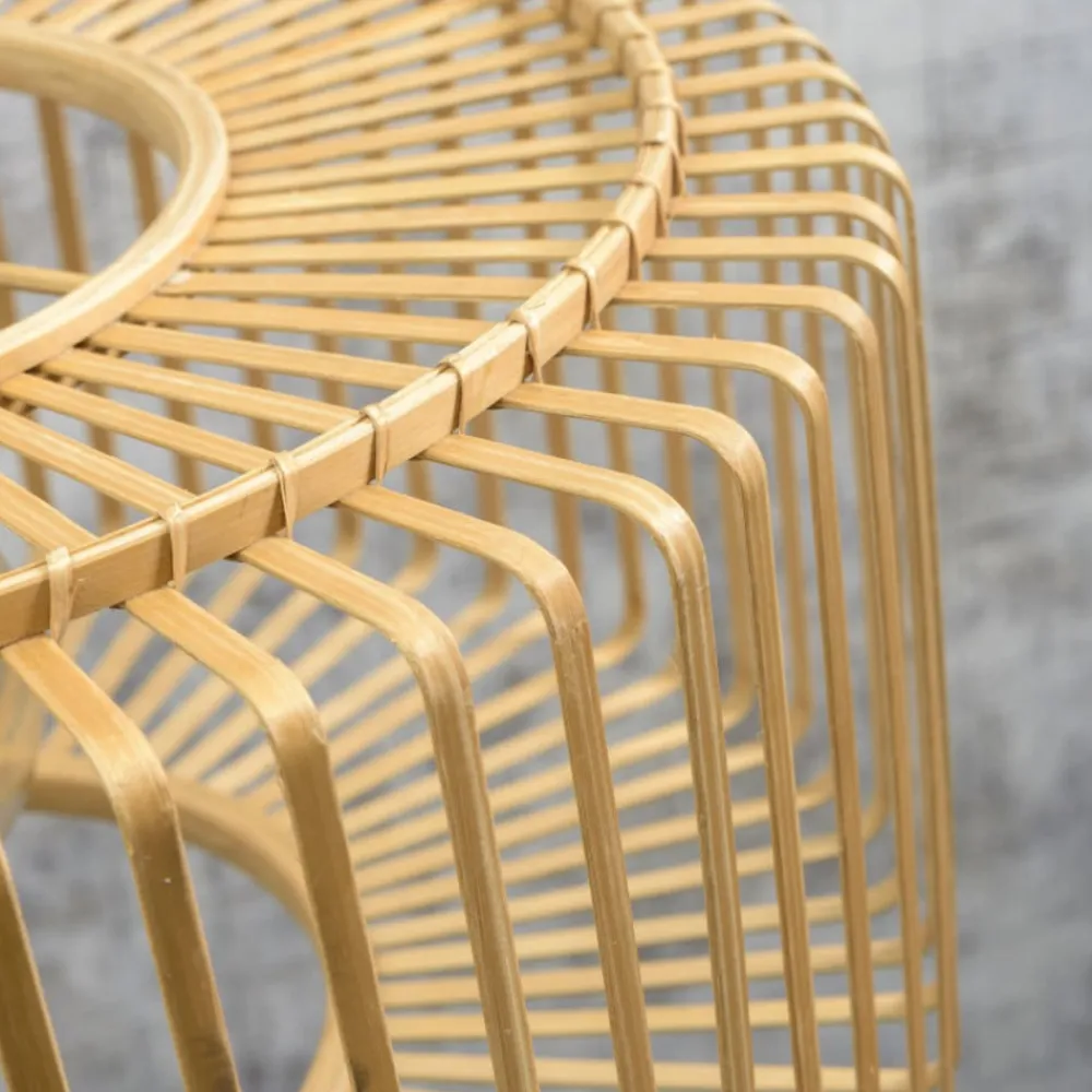 Good & Mojo Bromo loftslampe lavet af bambus, Ø 60cm