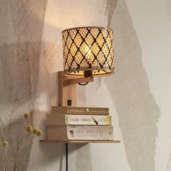 Good & Mojo Arbejdsrum/Kontor>Java væglampe, hylde, natur/sort