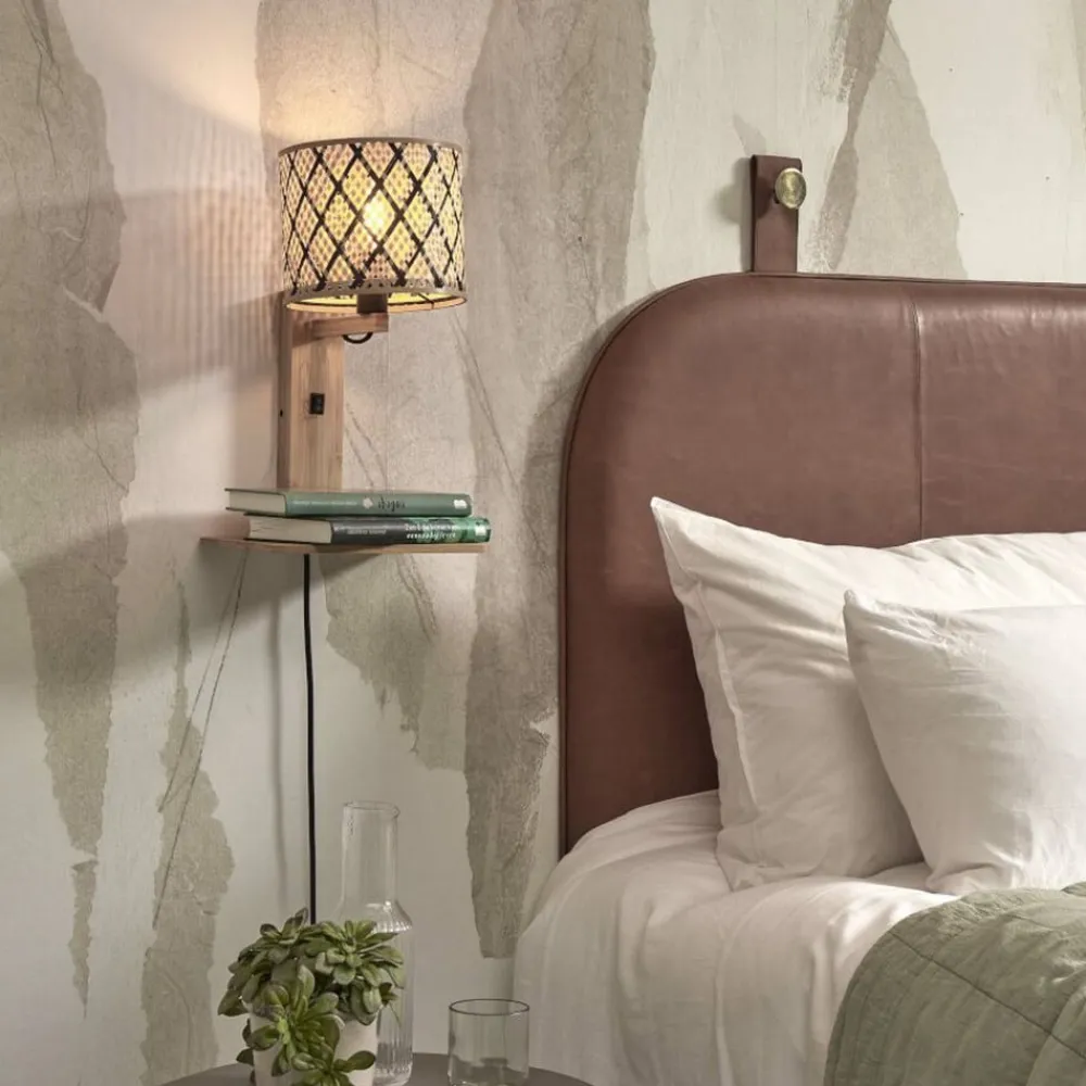 Good & Mojo Arbejdsrum/Kontor>Java væglampe, hylde, natur/sort