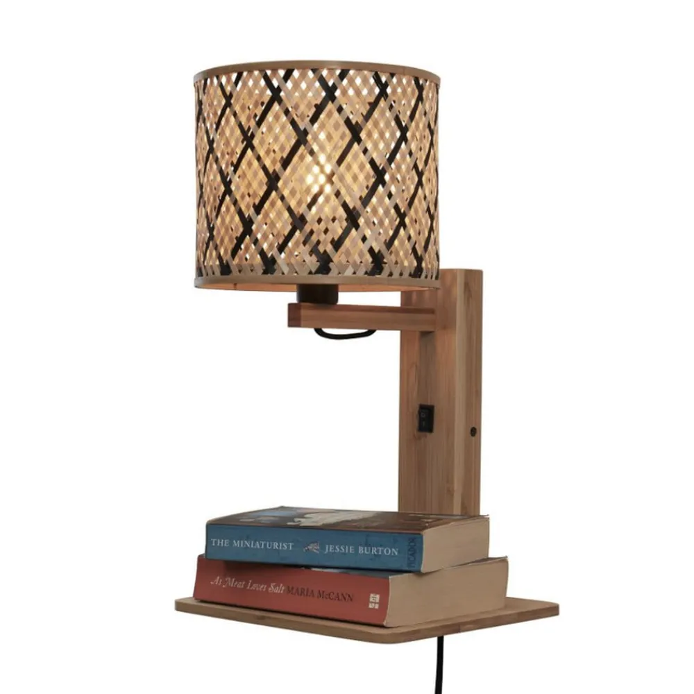 Good & Mojo Arbejdsrum/Kontor>Java væglampe, hylde, natur/sort