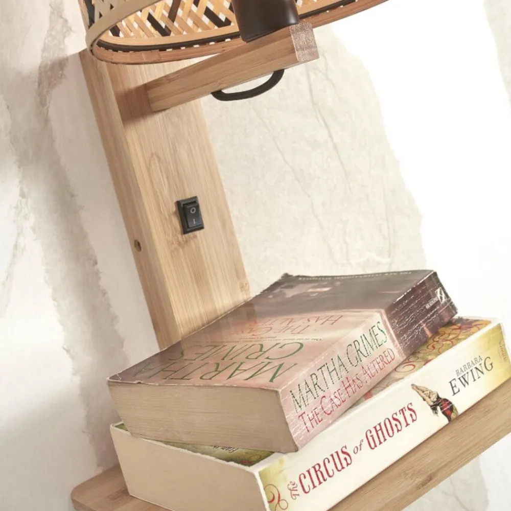 Good & Mojo Arbejdsrum/Kontor>Java væglampe, hylde, natur/sort