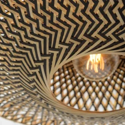 Good & Mojo loftlampe Bali, Ø 44 cm, sort/natur, bambus