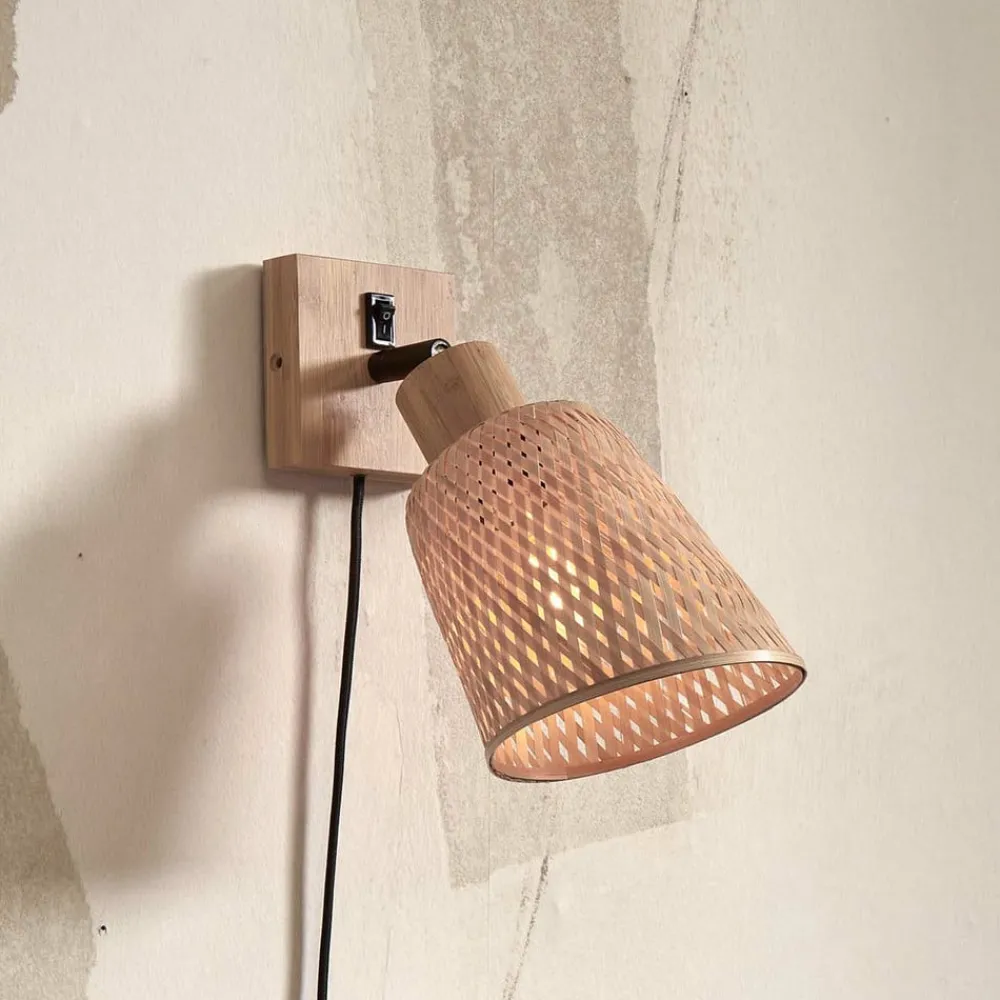 Good & Mojo Væglamper|Væglamper>væglampe Java, naturlig, stik, bambus