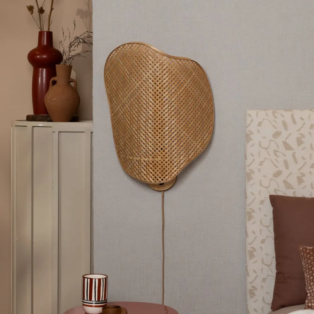 Good & Mojo Væglamper>væglampe Kinabalu, natur, 50 cm, bambusstik