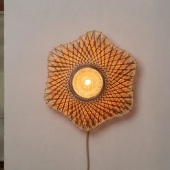 væglampe Madura, brun, Ø 44 cm, bambusstik^Good & Mojo Sale