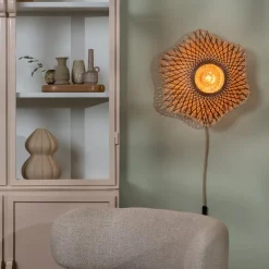 væglampe Madura, brun, Ø 44 cm, bambusstik^Good & Mojo Sale