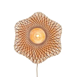 væglampe Madura, brun, Ø 44 cm, bambusstik^Good & Mojo Sale