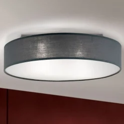 Grå loftlampe Ufo med lærredsskærm^ORION New
