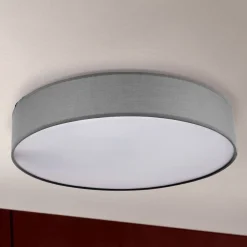 Grå loftlampe Ufo med lærredsskærm^ORION New