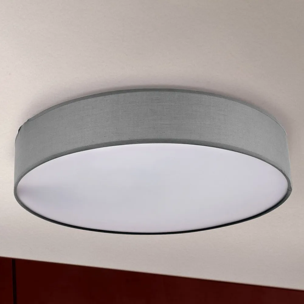 Grå loftlampe Ufo med lærredsskærm^ORION New