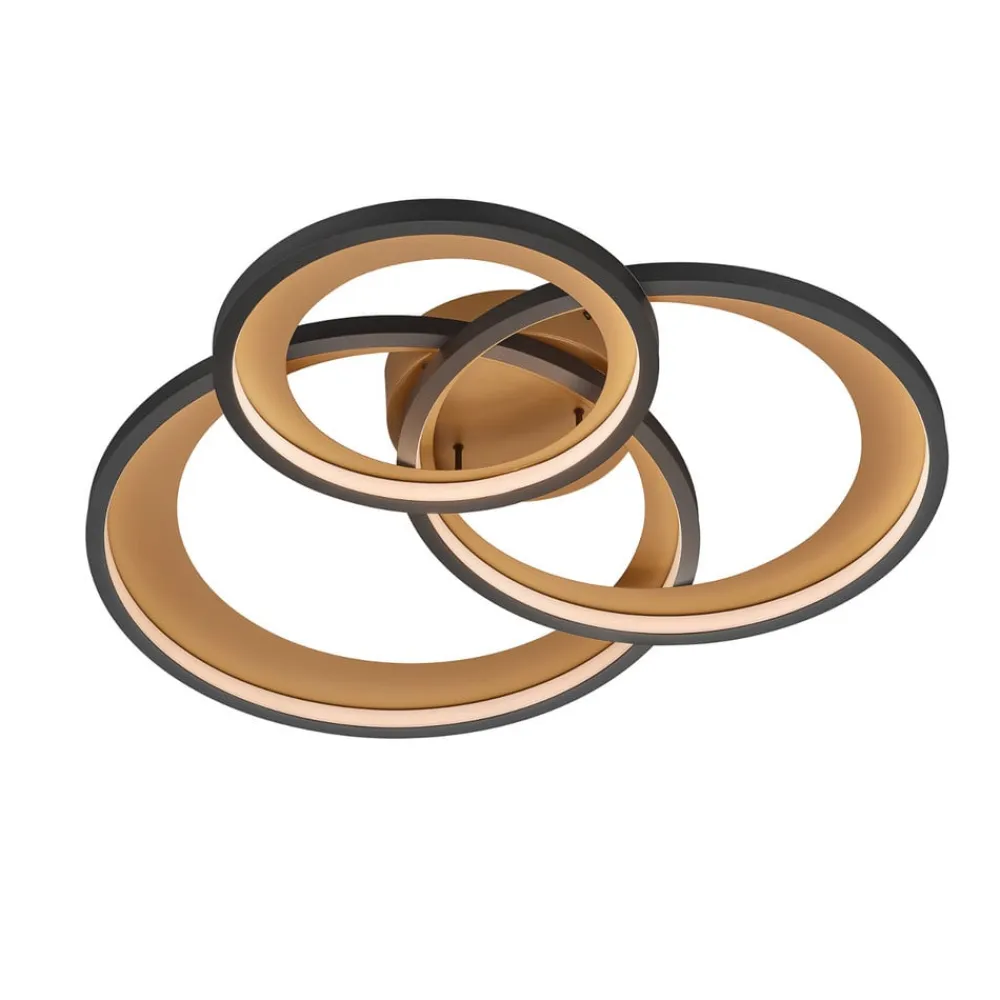 Granada LED-loftlampe, mat sort/guld^Trio Lighting Hot