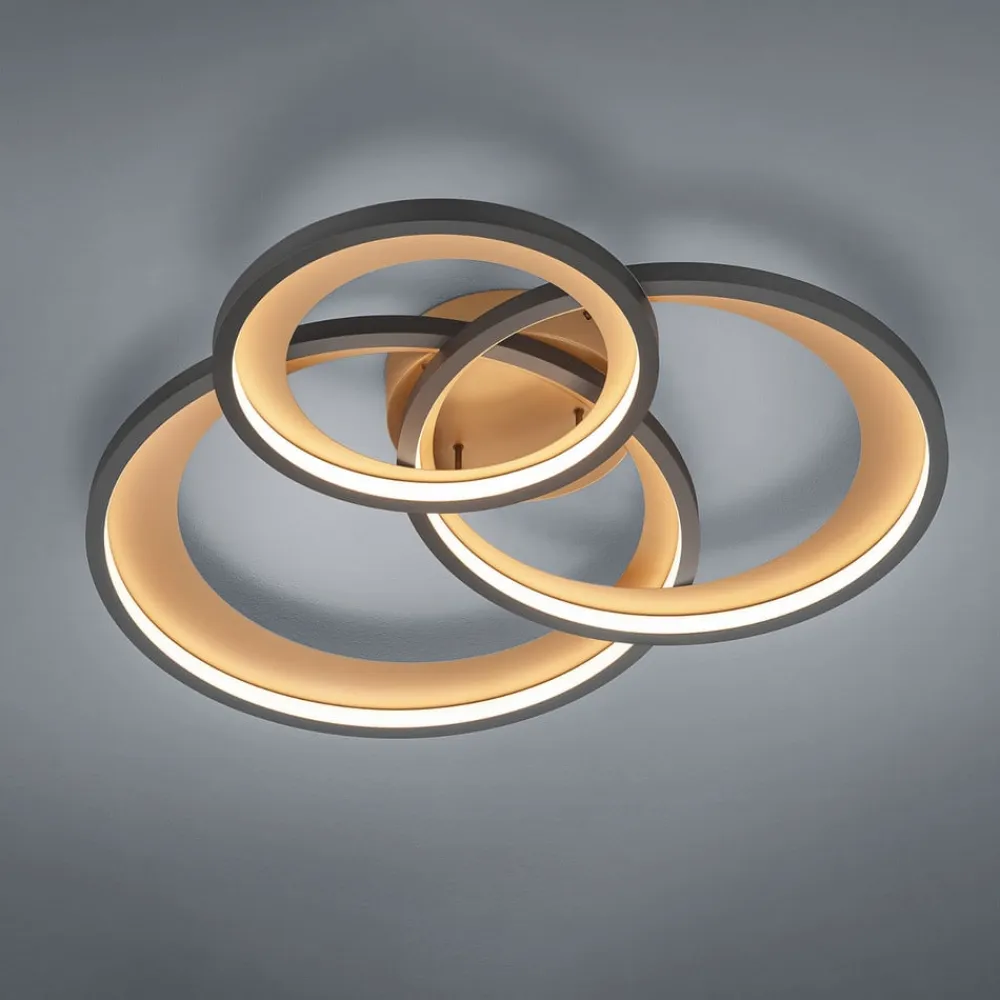 Granada LED-loftlampe, mat sort/guld^Trio Lighting Hot