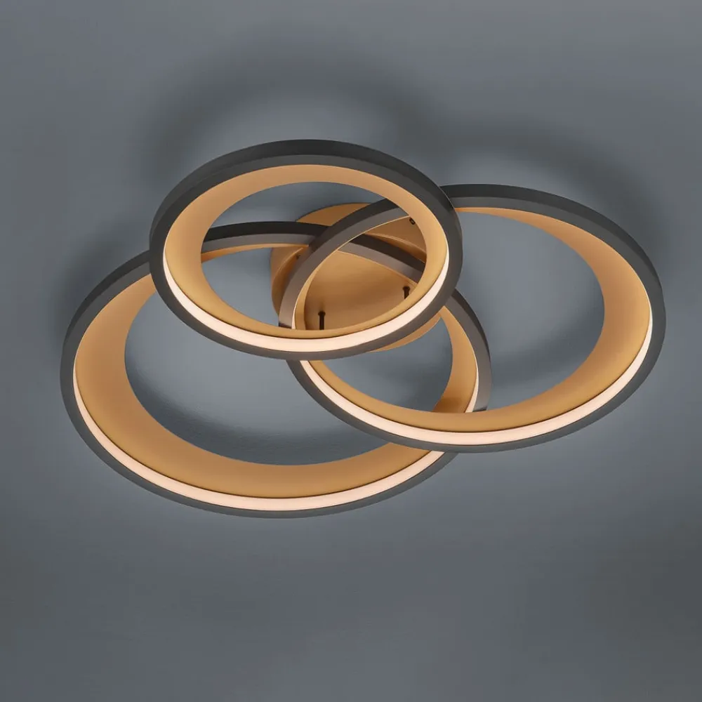 Granada LED-loftlampe, mat sort/guld^Trio Lighting Hot