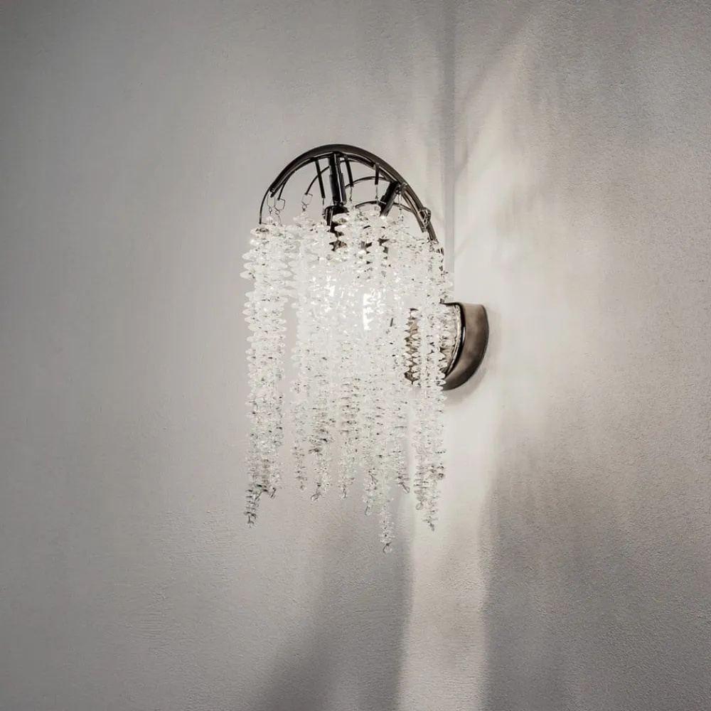 Lucea Væglamper>Grape væglampe, perlesort, 2 lyskilder, krystalglas