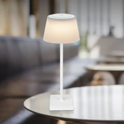 Globo Terrassebelysning>Gregoir genopladelig LED-bordlampe, mat hvid, højde 38 cm, CCT