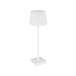 Globo Terrassebelysning>Gregoir genopladelig LED-bordlampe, mat hvid, højde 38 cm, CCT