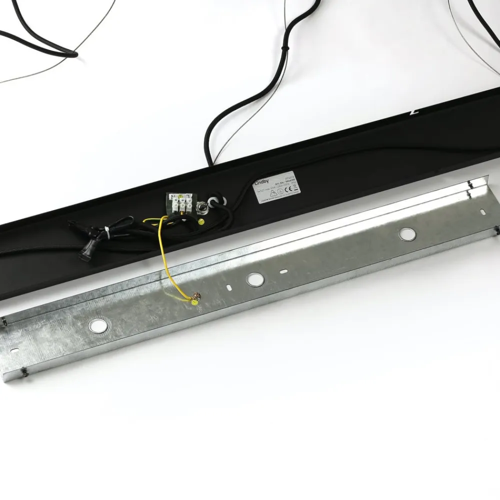 Lindby Gretja hængelampe, 3 lyskilder, sort guld