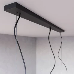 Lindby Gretja hængelampe, 3 lyskilder, sort guld