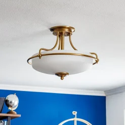 QUOIZEL Griffin loftlampe med afstand, messing, Ø 42 cm