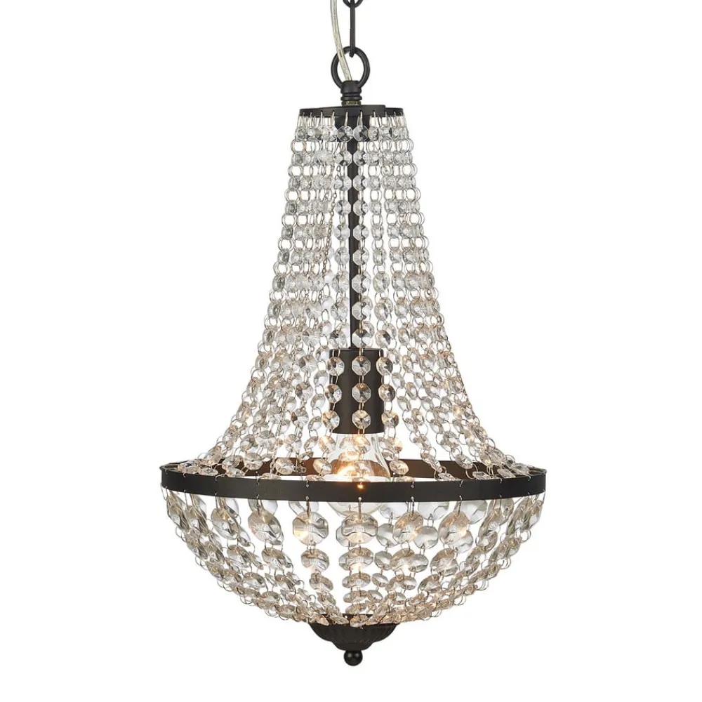 Markslöjd Gränsö lysekrone, sort, IP20, Ø 30 cm