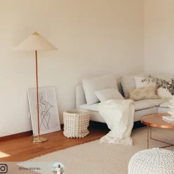 9602 gulvlampe, messing, med kanvasskærm^GUBI Sale