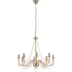 Domiluce Guldfarvet lysekrone Retro, 8 lyskilder