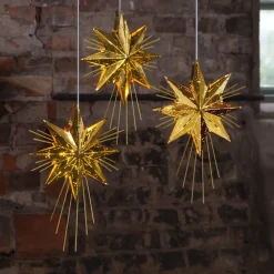 Guldfarvet metalstjerne Mini^STAR TRADING Online