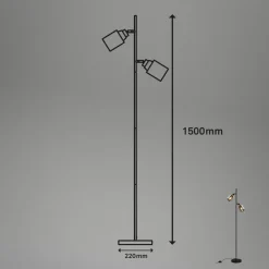 Gulvlampe 1486025 2 lyskilder skærme røgfarveglas^Briloner New