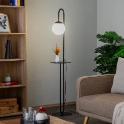 EMIBIG LIGHTING Gulvlamper|Gulvlamper>Gulvlampe Bari, sort, metal, glas