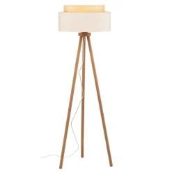 Duolla Gulvlampe Boho, treben creme-hvid/rattan