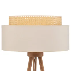 Duolla Gulvlampe Boho, treben creme-hvid/rattan