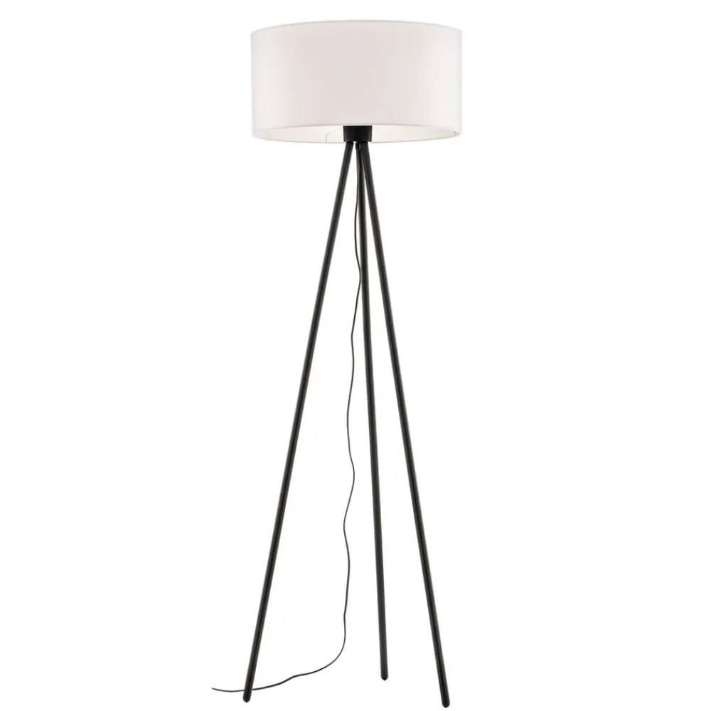 Gulvlampe Corralee i sort og hvid^BRITOP