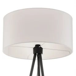 Gulvlampe Corralee i sort og hvid^BRITOP