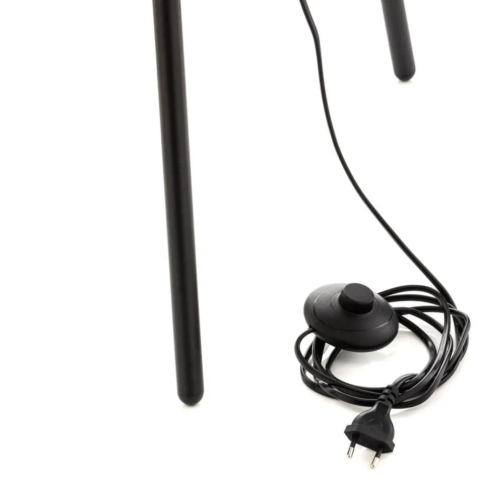 Gulvlampe Corralee i sort og hvid^BRITOP