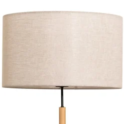 Gulvlampe Deva Nature, tekstil, træ^TK Lighting Sale