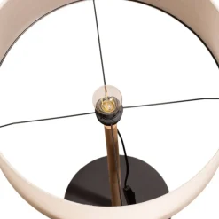 Gulvlampe Deva Nature, tekstil, træ^TK Lighting Sale