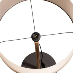 Gulvlampe Deva Nature, tekstil, træ^TK Lighting Sale