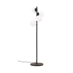 Gulvlampe Faze, sort, glas, højde 130 cm, 4 lyskilder, E27^Opviq New