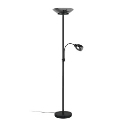 Reality Leuchten Gulvlamper>Gulvlampe Gerry, sort mat, metal, højde 180 cm