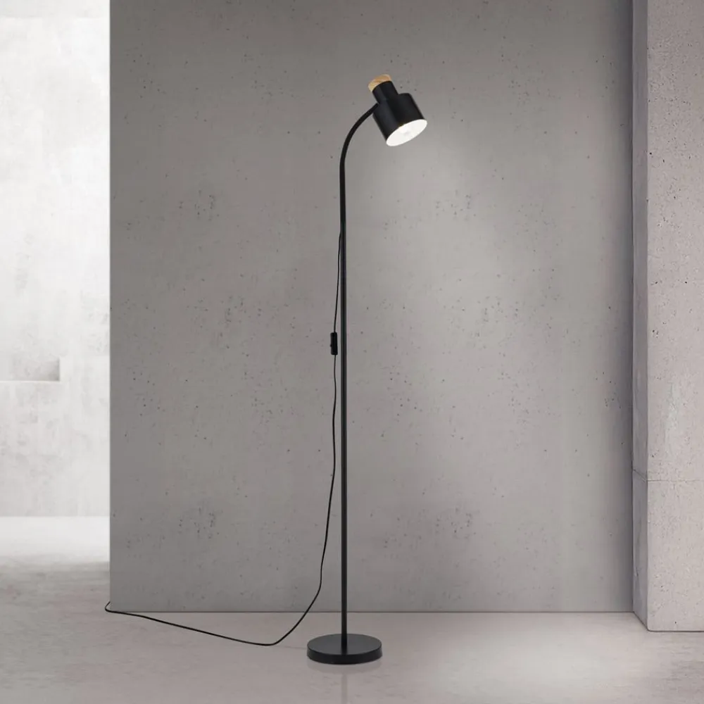 ORION Gulvlampe Gili, sort mat, stål, højde 150 cm, E27