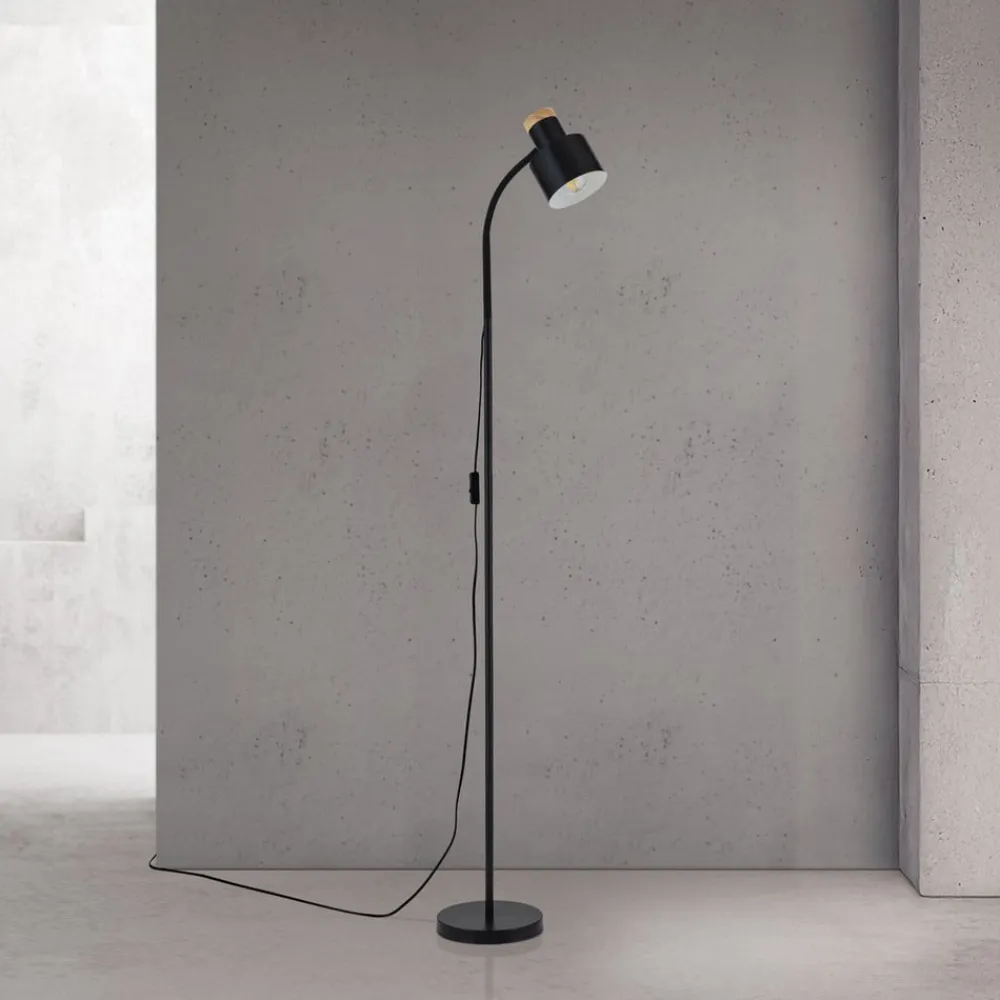 ORION Gulvlampe Gili, sort mat, stål, højde 150 cm, E27