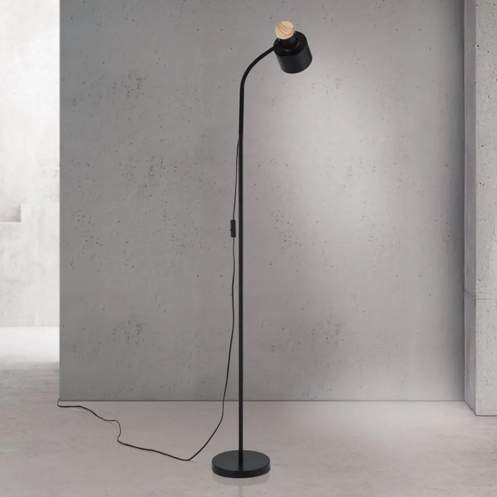 ORION Gulvlampe Gili, sort mat, stål, højde 150 cm, E27