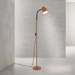 ORION Gulvlampe Gili, stål, koralrød, højde 150 cm, E27