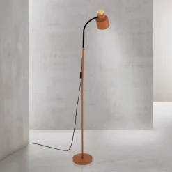 ORION Gulvlampe Gili, stål, koralrød, højde 150 cm, E27