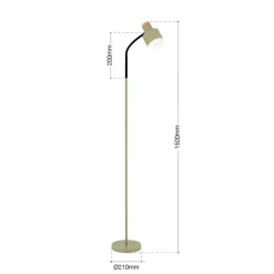 ORION Gulvlampe Gili, stål, lysegrøn, højde 150 cm, E27